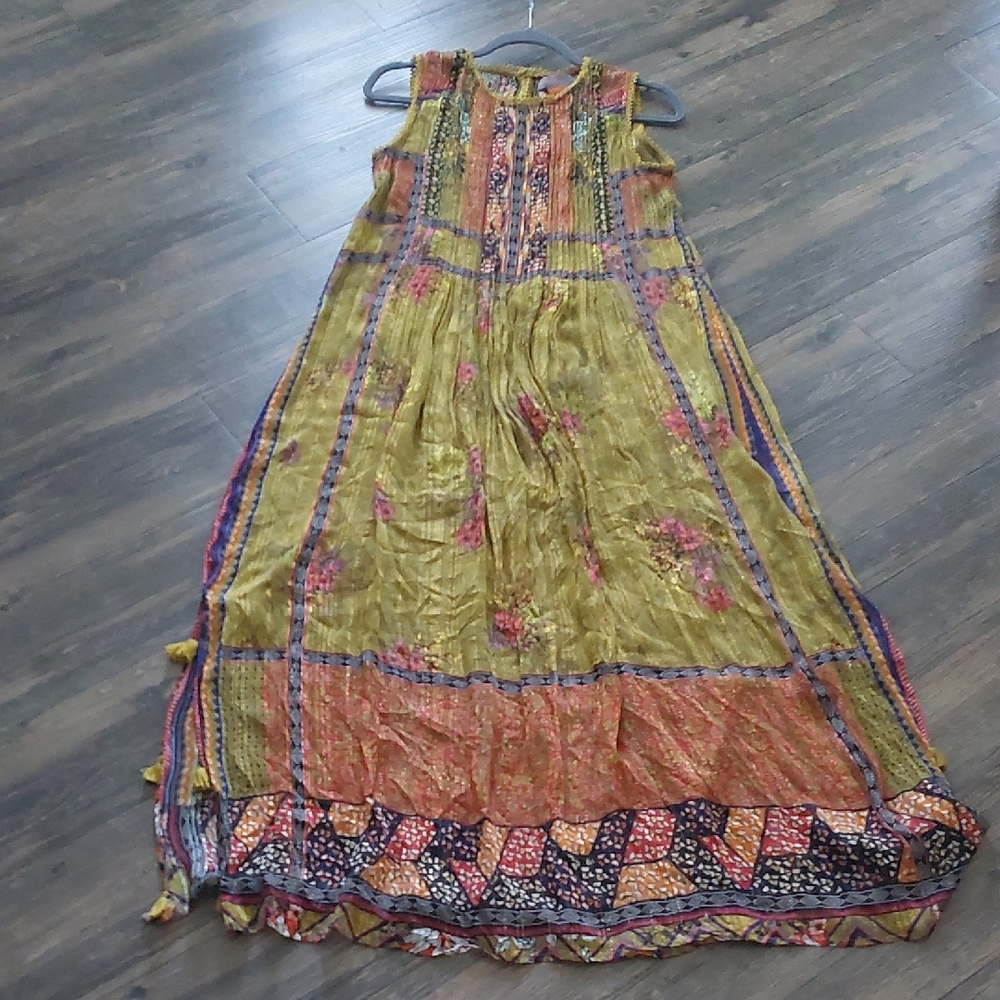 Antropologie  BHANUNI BY JYOTI Pleated Maxi Sundress with Embellishments - Picture 7 of 14